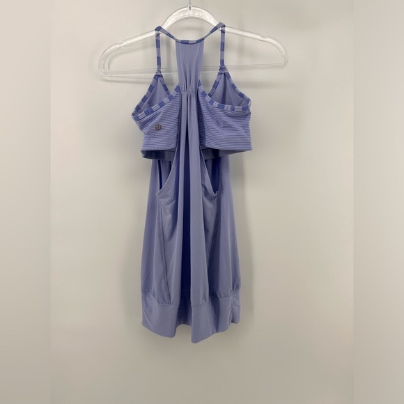 Lululemon No Limits Tank Top Size 6 Bra Support Light Blue Racerback Logo - Picture 5 of 5